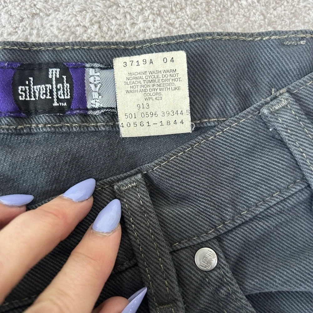 Vintage 90s Levis SilverTab Baggy Jeans Mens‎ 31x32 Gray Wash Wide Leg Skate EUC